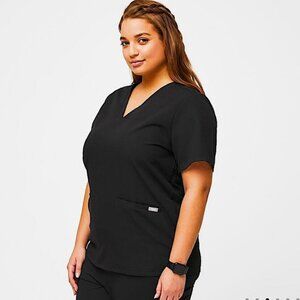 Figs Top Casma Scrubs in Black sz XL
